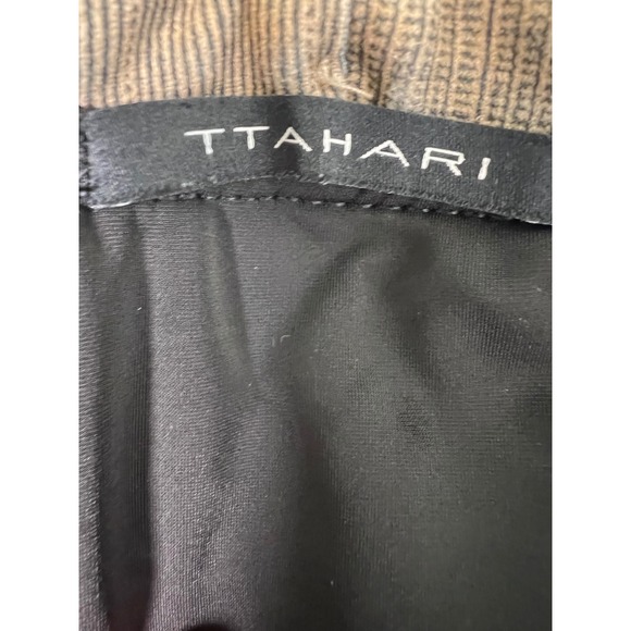 TTAHARI Plaid Elastic Waist Pull On Pants‎ Women's XL Gray Brown Checkered - Picture 7 of 12